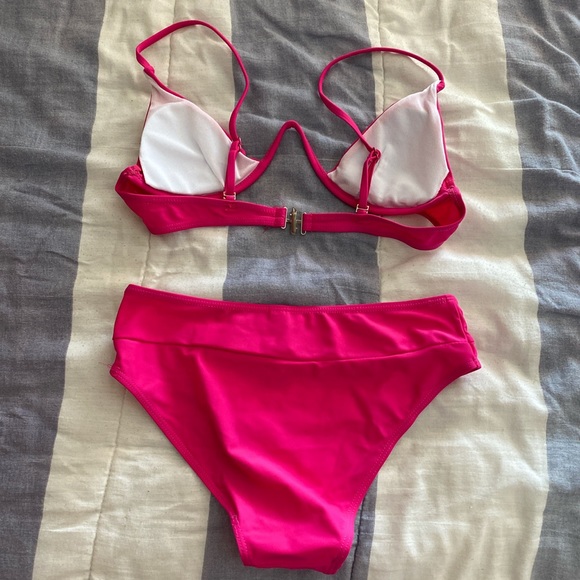 hot pink bathing suit - Picture 2 of 4